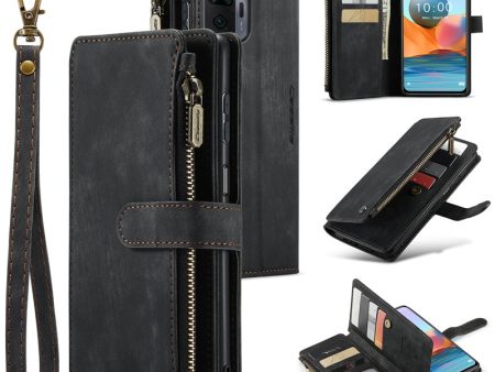 CASEME C30 Series for Xiaomi Redmi Note 10 Pro Max 4G   Note 10 Pro 4G (Global)   (India) Drop-proof Zipper Pocket Phone Wallet Case PU Leather Phone Cover Card Holder Sale