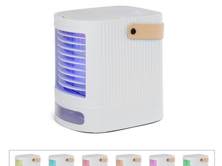 AJ-19105 Portable Air Conditioner Cooler Fan Silent Air Humidifier with 7 Colors LED Light Online now