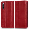 Phone Case For Sony Xperia 10 III 5G   10 III Lite, Grid Texture Magnetic Auto-absorbed Phone Flip Wallet Cover PU Leather Phone Shell Online Sale