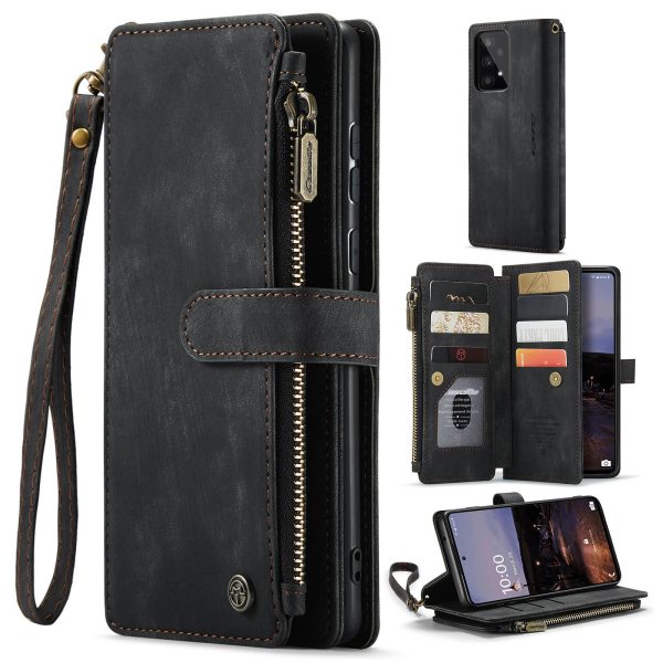 CASEME C30 Series for Samsung Galaxy A33 5G Shockproof Phone Case with Zipper Pocket Wallet PU Leather Multiple Card Slots Stand Phone Cover For Sale