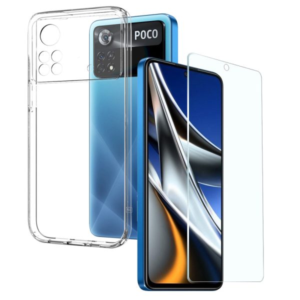 NORTHJO For Xiaomi Poco X4 Pro 5G Anti-scratch TPU Phone Case with Ultra-thin Tempered Glass Screen Protector Online Hot Sale