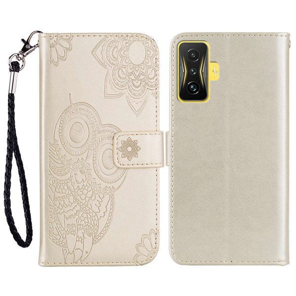 For Xiaomi Poco F4 GT   Redmi K50 Gaming 5G Folio Flip PU Leather Case Imprinted Owl Flower Pattern Phone Protective Cover with Wallet Stand on Sale