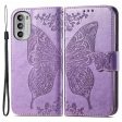 For Motorola Moto G52 4G Shockproof Case Butterfly Imprinted Wallet Phone Cover PU Leather Magnetic Clasp Stand Case with Strap Cheap