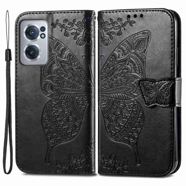 For OnePlus Nord CE 2 5G Imprinted Butterfly Pattern PU Leather Protective Case Phone Flip Stand Wallet Cover Discount