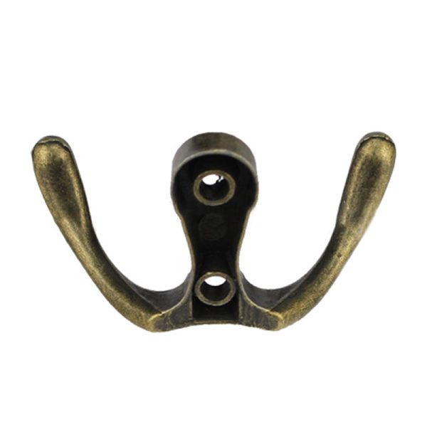 C11 Dual-Hook Design Retro Zinc Alloy Wardrobe Door Wall Hook Clothes Hat Hanger Hanging Hook Online Sale