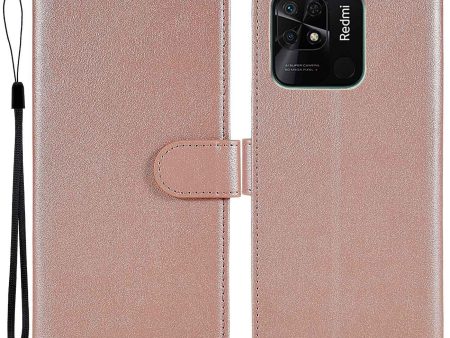 For Xiaomi Redmi 10C 4G Anti-scratch PU Leather Wallet Mobile Phone Case Covering Shell with Lanyard Cheap