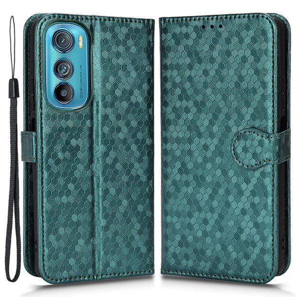 For Motorola Edge 30 5G Mobile Phone Bag Case Wallet Dot Pattern Imprinted PU Leather Stand Phone Cover Supply