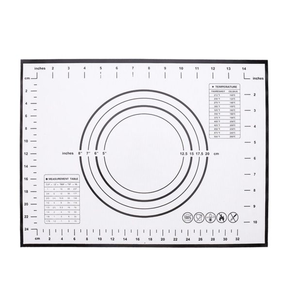 30cmx40cm Food-graded Silicone Mat Non-slip Kitchen Baking Cookies Pizza Pad with Measurement Scale (BPA-free, No FDA Certificate) Fashion