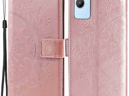 For Xiaomi Redmi 10A PU Leather Wallet Phone Cover Stand Mandala Flower Pattern Imprinted Phone Case with Strap For Cheap