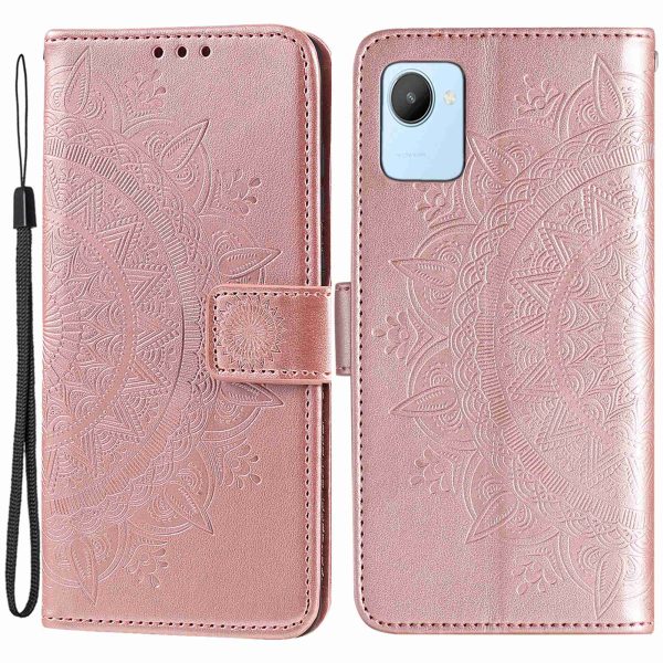 For Xiaomi Redmi 10A PU Leather Wallet Phone Cover Stand Mandala Flower Pattern Imprinted Phone Case with Strap For Cheap