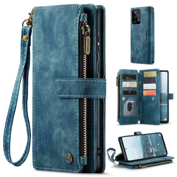 CASEME C30 Series for Samsung Galaxy A33 5G Shockproof Phone Case with Zipper Pocket Wallet PU Leather Multiple Card Slots Stand Phone Cover For Sale