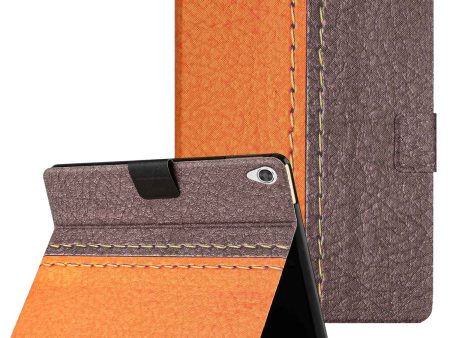 Bi-color Splicing Leather Case for Lenovo Tab M10 (Gen 3), Adjustable Stand Card Slots Tablet Cover with Auto Wake   Sleep For Cheap