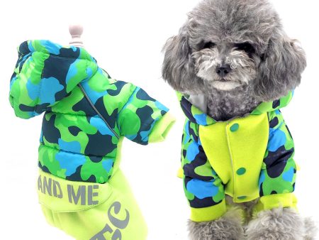 TG-CL062 Camouflage Splicing Pet Dog Hoodie Coat Waterproof Winter Puppy Costumes Supply