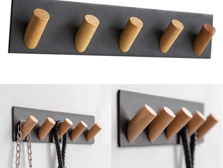 5 Hooks Punch Free Clothes Hanger Space Saving Wall Mounted Keys Coat Hook (with Nail-free Glue and Tape) Hot on Sale