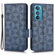 For Motorola Edge 30 5G Triangle Pattern Imprinted PU Leather Phone Protection Cover Flip Stand Wallet Case with Strap on Sale