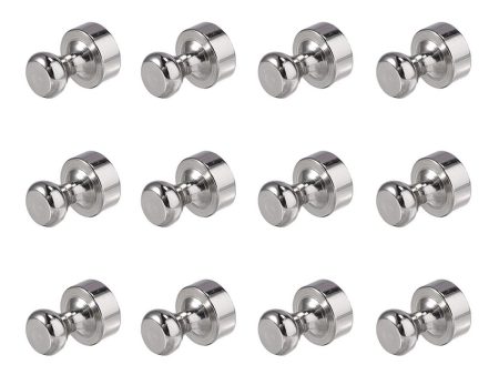 12Pcs D12x16mm Chess Shape NdFeB Magnet Metal Thumbtack Refrigerator White Board Office Magnetic Push Pins with Storage Box Online Sale