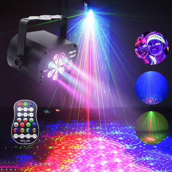 UV 8-hole 120-pattern DJ Disco Light LED Party Lights USB Rechargeable RGB Laser Projection Lamp Online now