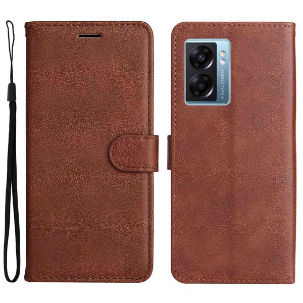 For Oppo A57 (2022) 5G   A77 5G   Realme V23 4G KT Leather Series-2 Solid Color Wallet Case PU Leather Stand Full Body Protective Flip Cover with Strap Supply