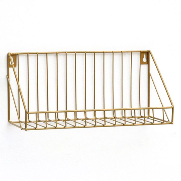 956 Living Room Bathroom Wall Storage Rack Iron Wall Mounted Shelf Holder, Size S For Discount