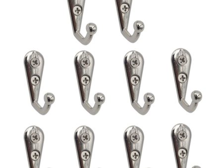 10Pcs Wall Mounted Retro Zinc Alloy Hook Door Back Hooks Home Towel Coat Bag Hat Key Hanger Rack with 2 Screw Holes Fashion