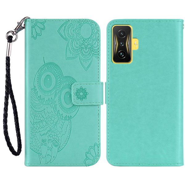 For Xiaomi Poco F4 GT   Redmi K50 Gaming 5G Folio Flip PU Leather Case Imprinted Owl Flower Pattern Phone Protective Cover with Wallet Stand on Sale