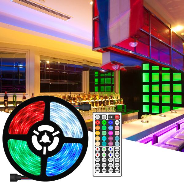 5m Waterproof 5050 RGB Lamp Remote Control LED Strip Light for Party Bedroom Hot on Sale