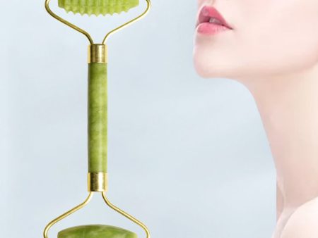 Double Head Natural Jade Stone Facial Massage Roller Skin Relaxation Face Lift Slimming Tool Online Hot Sale