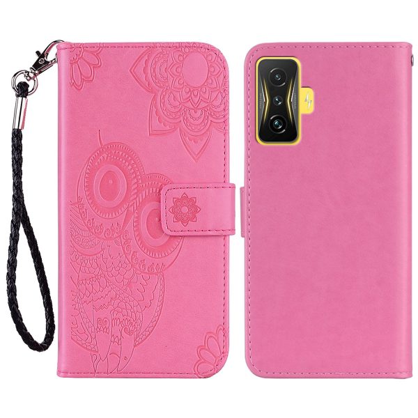 For Xiaomi Poco F4 GT   Redmi K50 Gaming 5G Folio Flip PU Leather Case Imprinted Owl Flower Pattern Phone Protective Cover with Wallet Stand on Sale