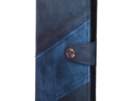 Crazy Horse Texture Phone Cover for iPhone 13 6.1 inch, Splicing PU Leather Shockproof Case with Wallet Stand For Cheap