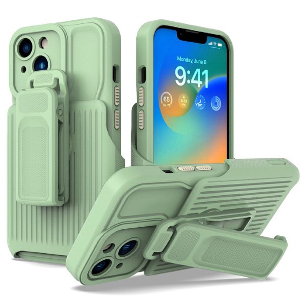 Explorer Series for iPhone 13 Back Clip Kickstand Design PC + TPU Phone Protective Case Drop-proof Cover Online Hot Sale