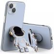 For iPhone 13 6.1 inch Electroplating Frame TPU Anti-drop Phone Case Astronaut Kickstand Protective Cover Online now