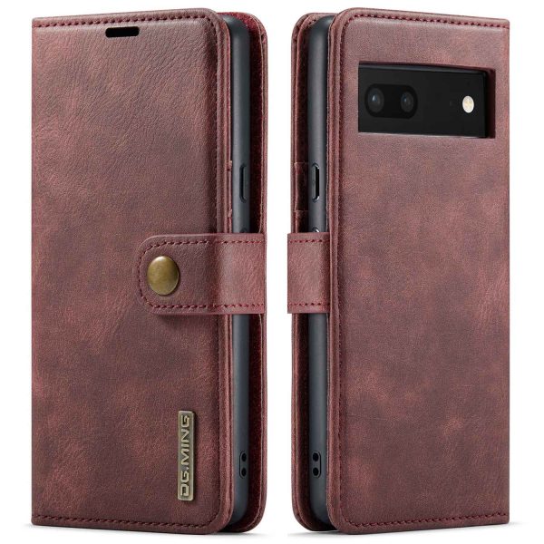 DG.MING For Google Pixel 7 5G Magnetic Absorption Split Leather Case Wallet Stand Detachable Phone Cover Online Sale