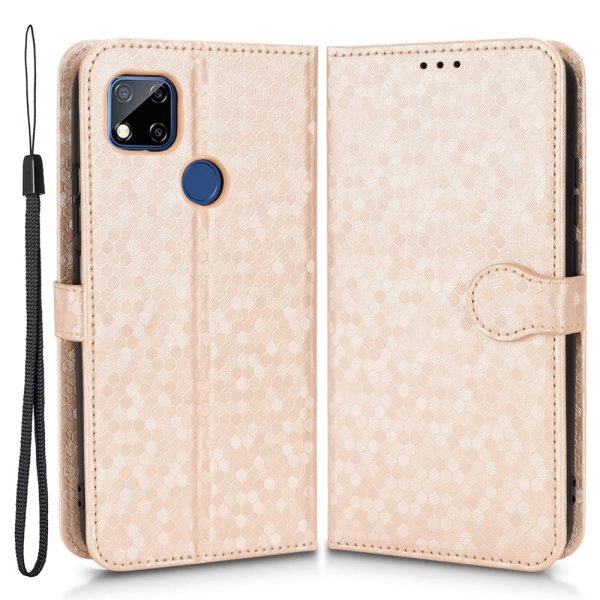 Anti-drop PU Leather Wallet Case for Xiaomi Redmi 10A   Redmi 9C   Redmi 9C NFC, Dot Pattern Imprinted Protective Anti-scratch Folio Flip Cover with Strap Sale