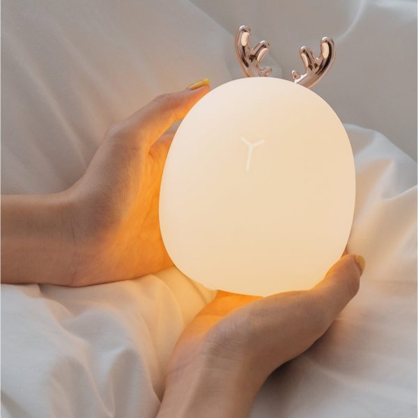 Antlers Rabbit Ears Decor Cute Rechargeable Soft Night Light Sleeping Lamp Online