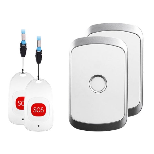 C20 Smart Home Wireless Doorbell Elder Emergency Alarm EU Plug 80m Remote Emergency Call Bell 2 Receivers and 2 Call Buttons For Cheap