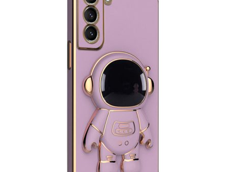 For Samsung Galaxy S22 5G Electroplating Astronaut Kickstand TPU Case Anti-drop Phone Shell For Discount