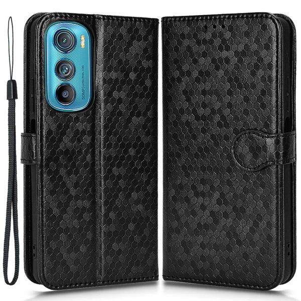 For Motorola Edge 30 5G Mobile Phone Bag Case Wallet Dot Pattern Imprinted PU Leather Stand Phone Cover Supply