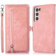 For Samsung Galaxy S21 5G PU Leather Zipper Flip Folio Wallet Case Multi-Functional 9 Card Holder Stand Cover with Wrist Strap Online