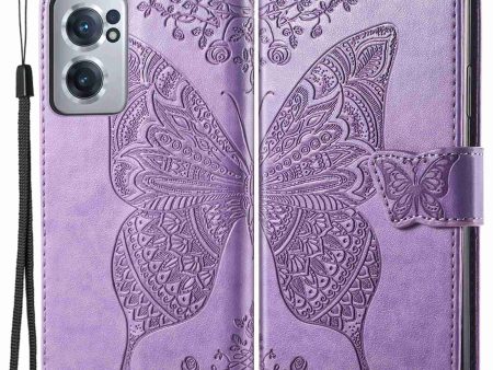 For OnePlus Nord CE 2 5G Imprinted Butterfly Pattern PU Leather Protective Case Phone Flip Stand Wallet Cover Discount