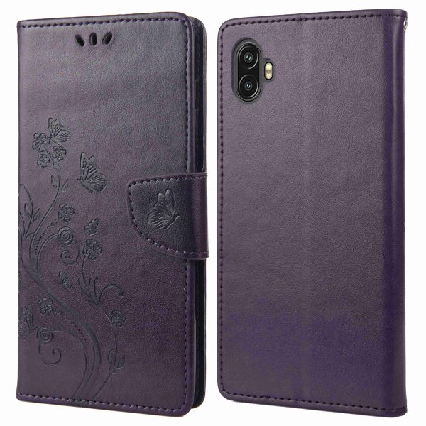 For Samsung Galaxy Xcover Pro 2 5G Imprinting Butterfly Flower PU Leather Stand Case Phone Wallet Cover Online Hot Sale