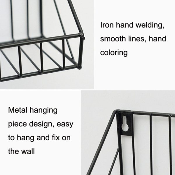 956 Living Room Bathroom Wall Storage Rack Iron Wall Mounted Shelf Holder, Size S For Discount