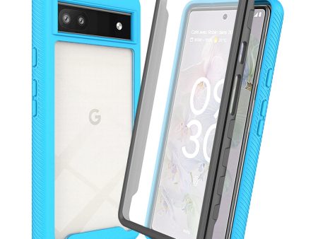 For Google Pixel 6a 3-in-1 Anti-drop Phone Case Hard PC + Soft TPU Hybrid Back Cover with PET Screen Protector Online