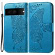 For Google Pixel 7 5G PU Leather Stand Wallet Case Imprinted Butterfly Pattern Phone Drop-proof Cover For Discount