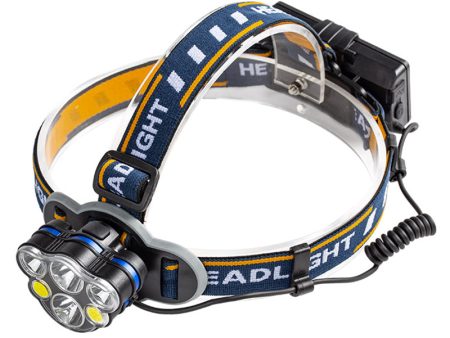 KC06 USB Rechargeable 6 LED Headlamp 2*T6+2*XPE+2*COB Headlight Waterproof Head Torch Fashion