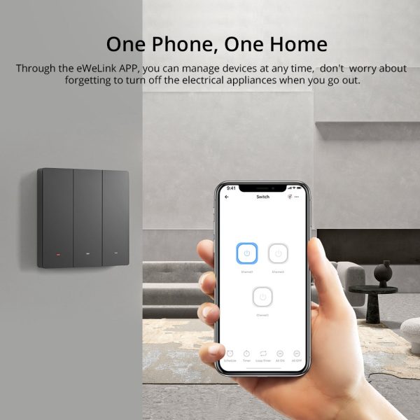 SONOFF M5-3C-86 Smart WiFi Wall Switch Light Switch 3-Gang Bluetooth 4.2 BLE Smart Home Remote Control Works with Alexa Google Home Alice Siri Shortcuts Discount