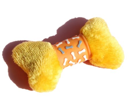 TG-CTOYO63 Plush + Vinyl Bone Shape Pet Chewing Toy Squeaky Dog Bite Catch Toy Online Hot Sale