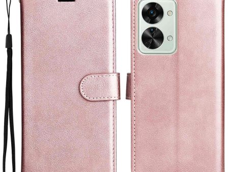 For OnePlus Nord 2T 5G KT Leather Series-2 Leather Stand Phone Case, Wallet Design Magnetic Clasp Leather Phone Case with Handy Strap For Sale