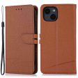 Cross Texture Leather Case for iPhone 13 6.1 inch, Stand Wallet Folio Flip Protective Phone Cover Online now