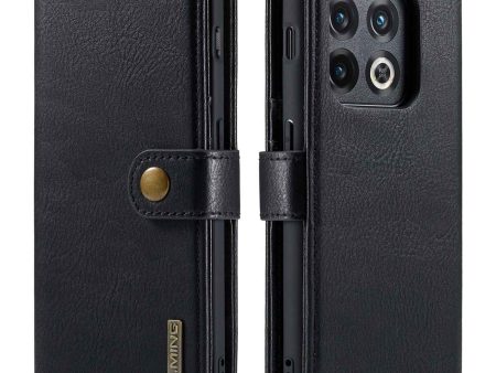 DG.MING Split Leather Phone Case for OnePlus 10 Pro 5G, Shockproof Detachable Cell Phone Cover with Wallet Stand For Sale