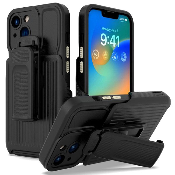 Explorer Series for iPhone 13 Back Clip Kickstand Design PC + TPU Phone Protective Case Drop-proof Cover Online Hot Sale